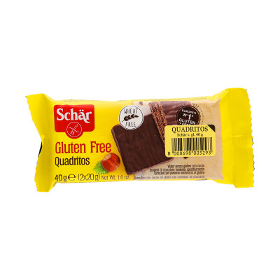 Quadritos wafer with dark chocolate 40 g Schar