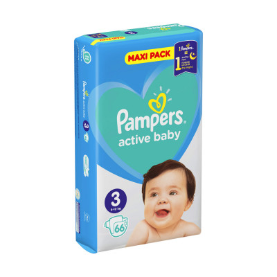 Pampers diapers act baby 3 midi vpp 66 pieces