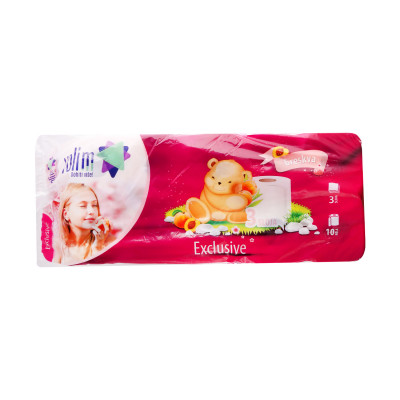 Toilet paper three-layer exclusive peach 10 pieces Volim