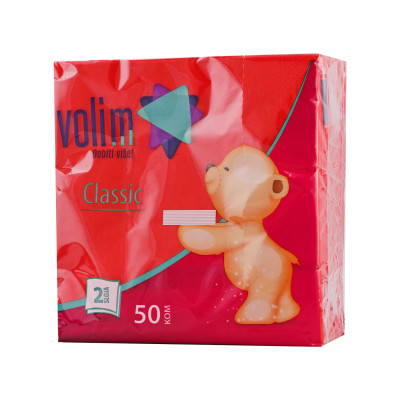 Napkins two-layer 33x33 red 50 pieces Volim