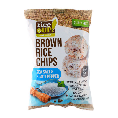 Brown rice chips with sea salt and black pepper 60 g Rice Up
