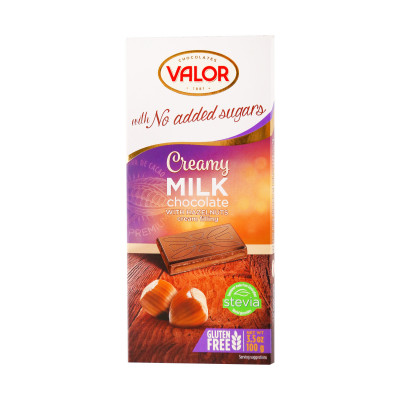 Milk chocolate with hazelnut cream without sugar and gluten 100 g Valor