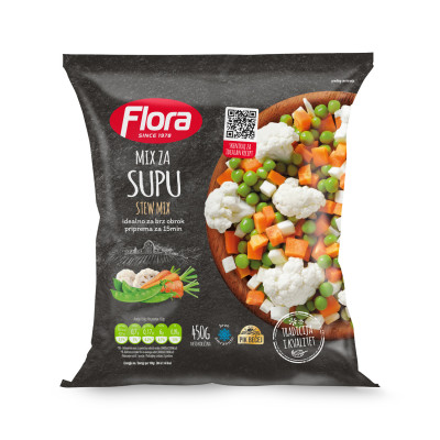 Mixed vegetables for soup 450 g (frozen) Flora