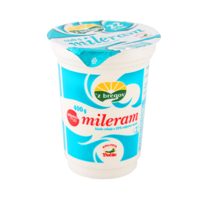 Mileram sour cream 22% mm 400 ml Zbregov