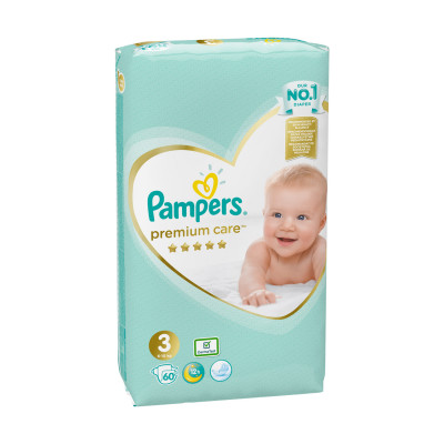Pampers diapers premium s3 60 pieces