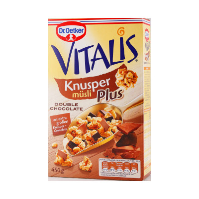 Vitalis crispy plus muesli with two types of chocolate 420 g Dr. Oetker