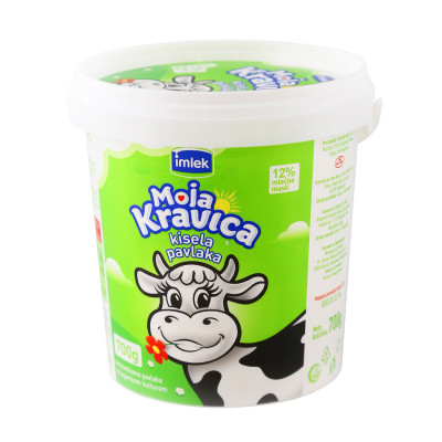 Sour cream in a glass 12% mm 0.7 l Imlek