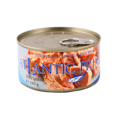 Tuna pieces in salt water 185 g Atlantic