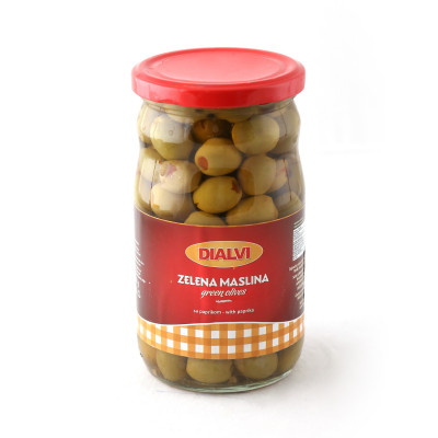 Green olives with paprika 720 g Dialvi