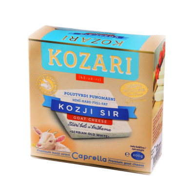 White goat cheese in slices deluxe box 200 g Kozari