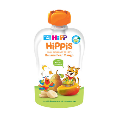 Fruit in a tube of banana, pear, mango 100 g 4 months Hipp