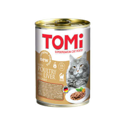 Cat food chicken and liver in sauce 400g Tomi