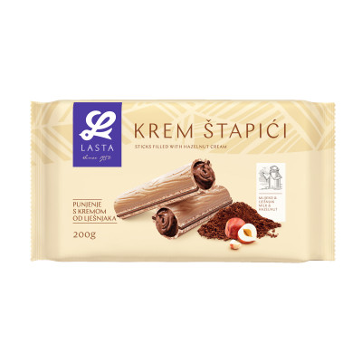 Cream sticks hazelnut 200g Lasta