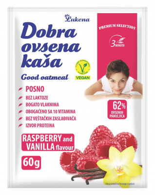 Dobra oatmeal raspberry and vanilla 60