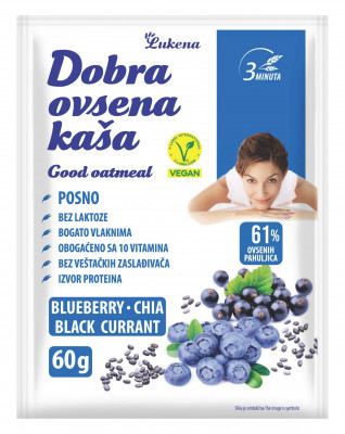 Dobra oatmeal with blueberries and black currants 60g