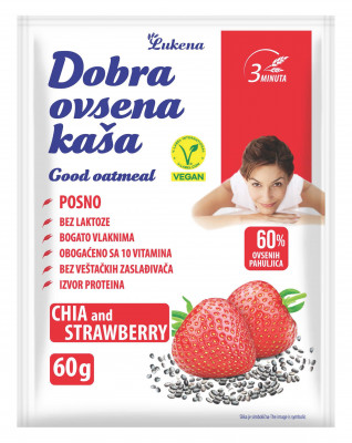 Dobra oatmeal with chia seeds and strawberries 60 g