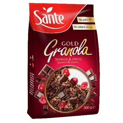 Granola gold brownie & cherry 300g Sante
