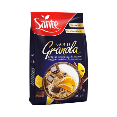 Granola gold with Belgian chocolate and orange 300g Sante
