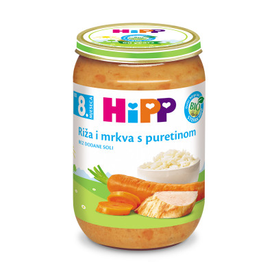 Hipp Bio porridge rice and carrots with turkey 220 g