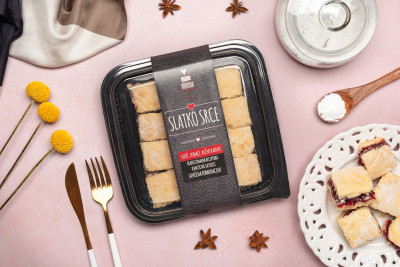 Lenja pita višnja  Homemade cake 450g Slatko srce