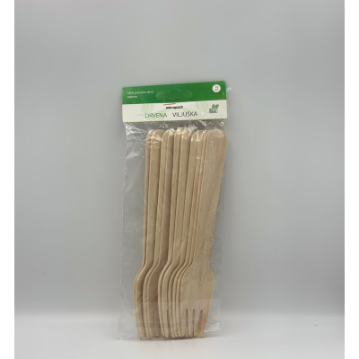 Wooden fork 160mm 10 pcs Blister Micropack